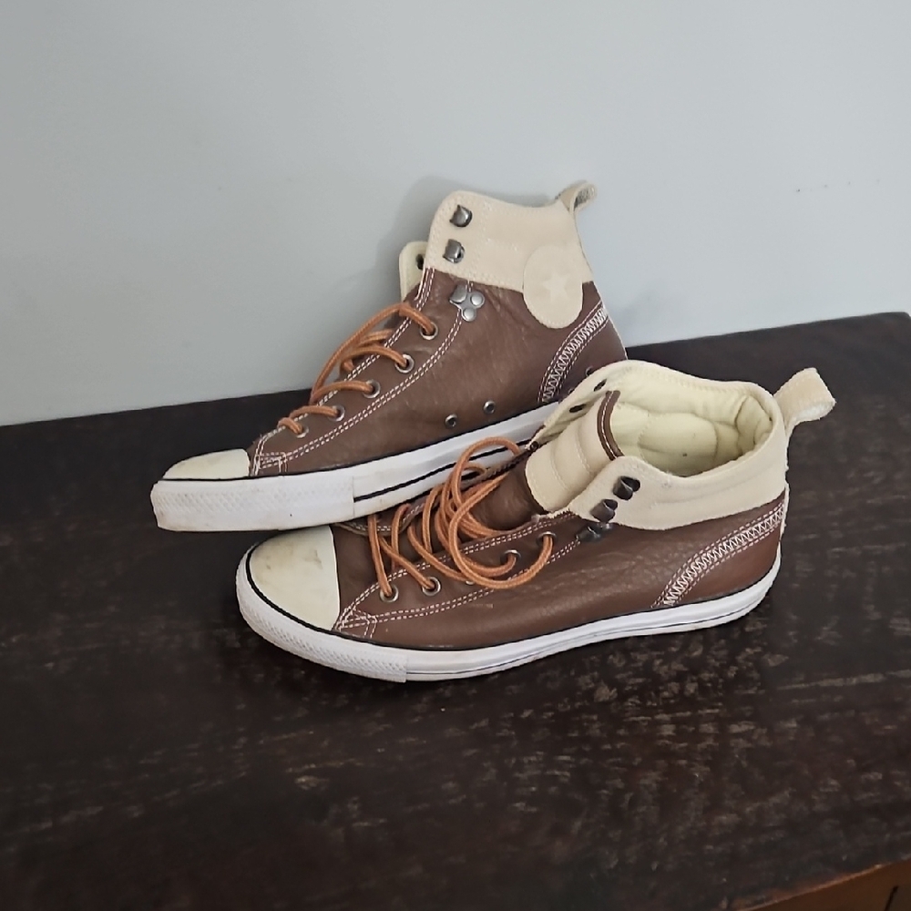 Converse Chuck Taylor ALL STARS, Brown and Cream High-Top Sneakers, 10 US - Picture 8 of 16